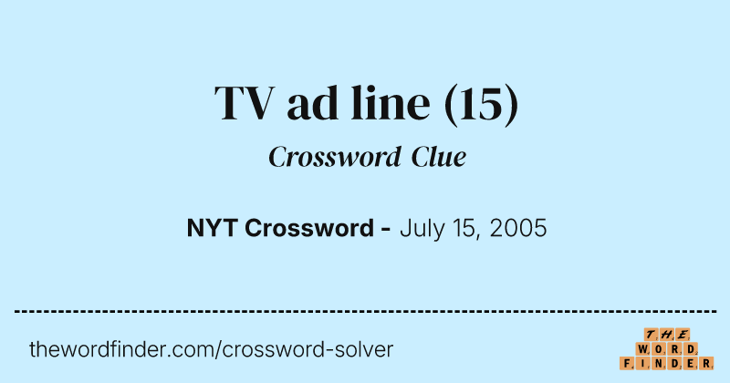 TV ad line crossword clue image