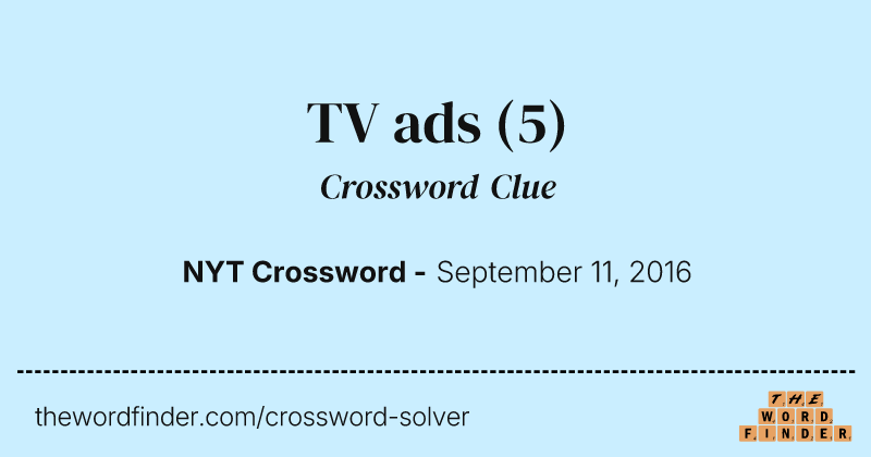 TV ads crossword clue image