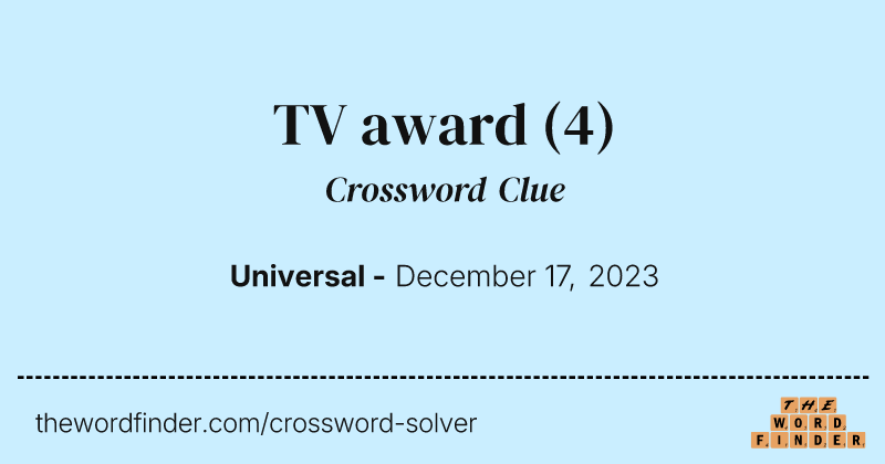 TV award crossword clue image