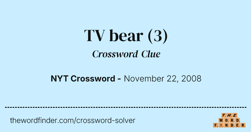 TV bear crossword clue image