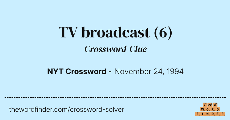 TV broadcast crossword clue image