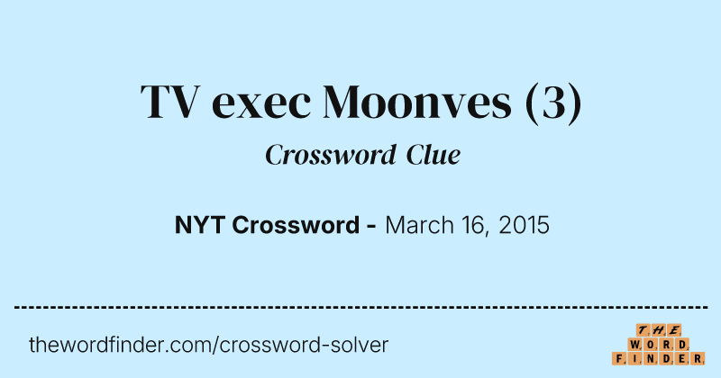 TV exec Moonves crossword clue image