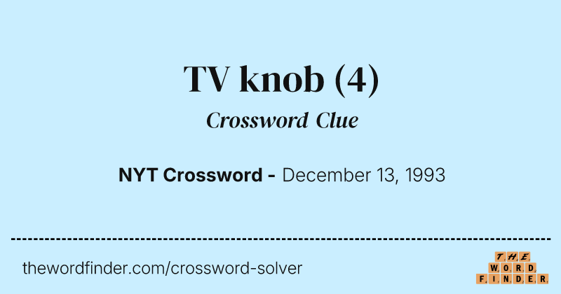TV knob crossword clue image