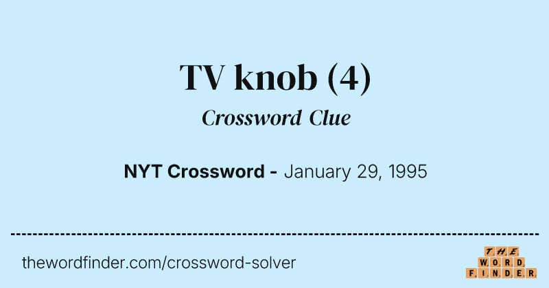 TV knob crossword clue image