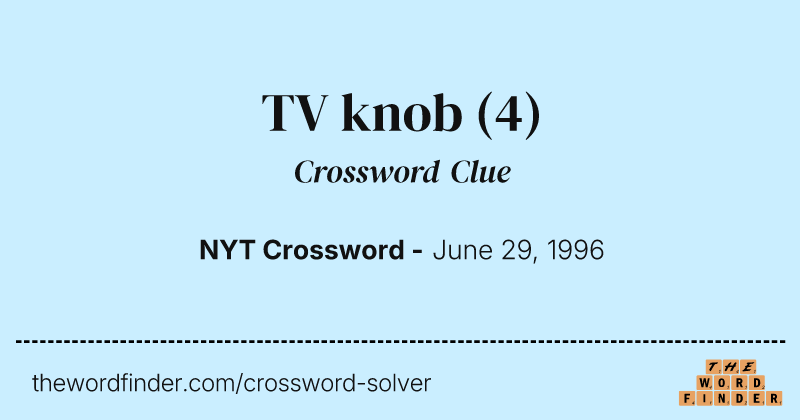 TV knob crossword clue image