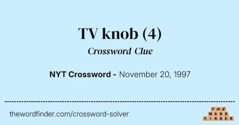 TV knob crossword clue image