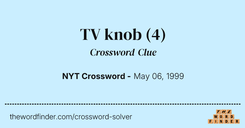 TV knob crossword clue image