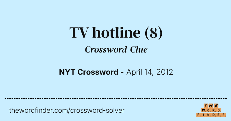 TV hotline crossword clue image