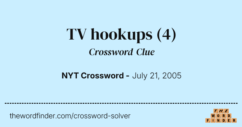 TV hookups crossword clue image