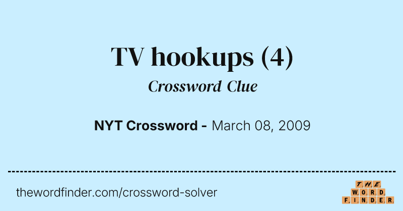 TV hookups crossword clue image