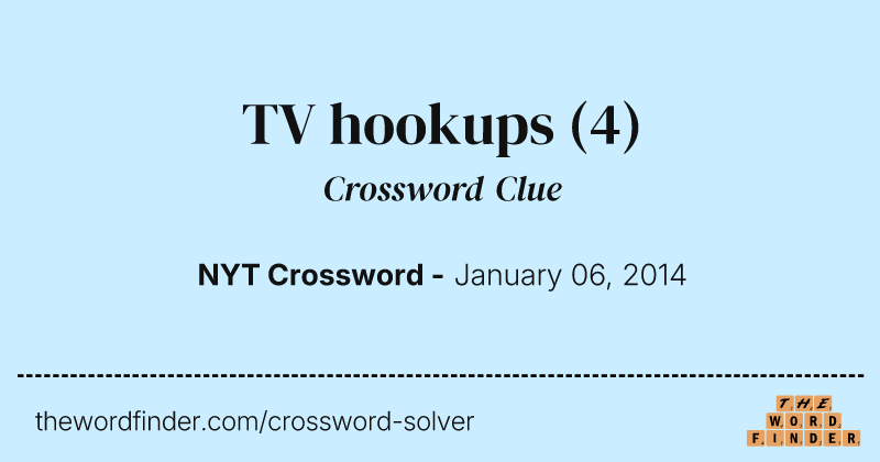 TV hookups crossword clue image