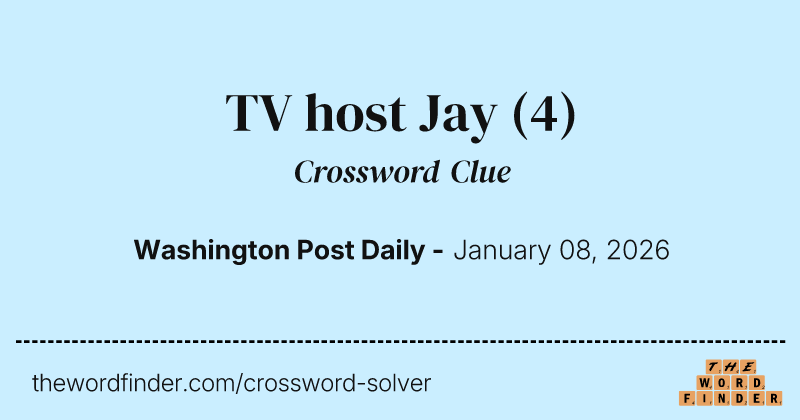 TV host Jay crossword clue image