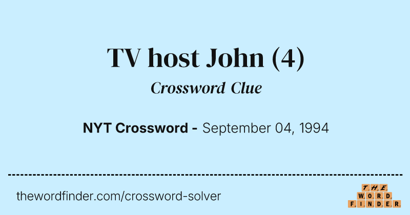 TV host John crossword clue image