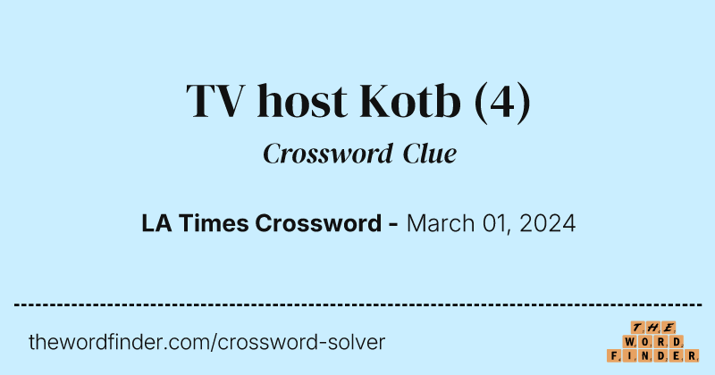 TV host Kotb crossword clue image