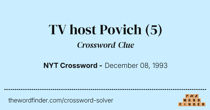 TV host Povich crossword clue image