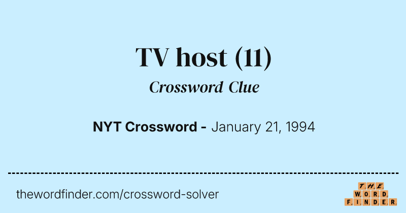 TV host crossword clue image