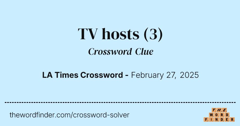 TV hosts crossword clue image