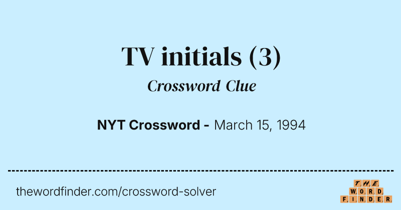 TV initials crossword clue image