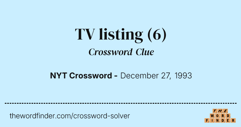 TV listing crossword clue image