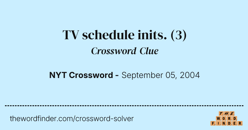 TV schedule inits. crossword clue image
