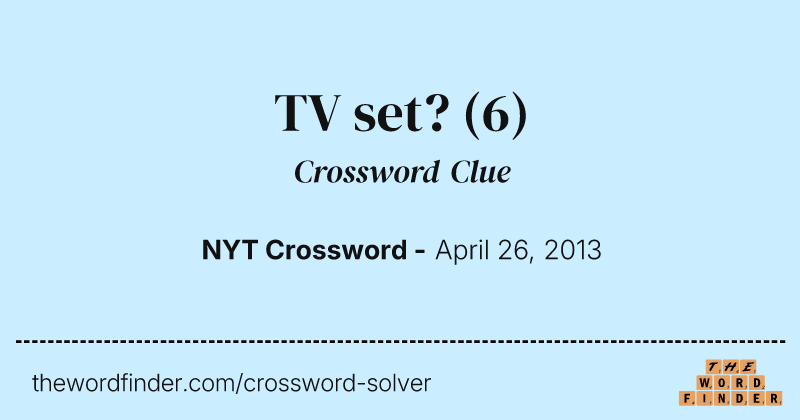 TV set? crossword clue image