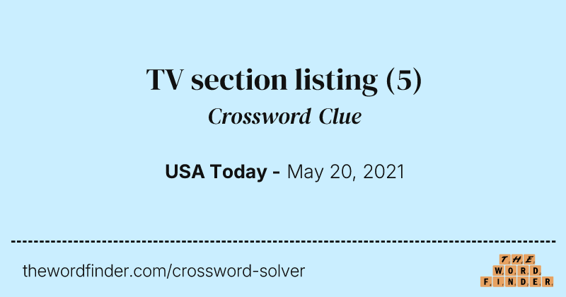 TV section listing crossword clue image