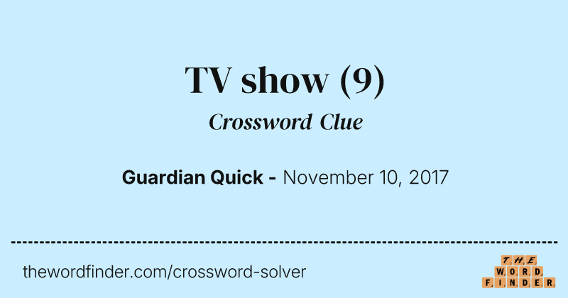 TV show crossword clue image