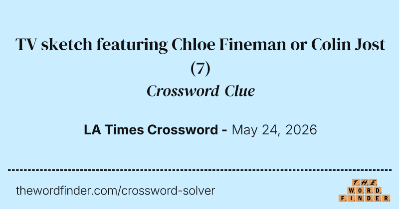 TV sketch featuring Chloe Fineman or Colin Jost crossword clue image