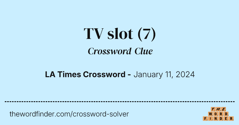 TV slot crossword clue image