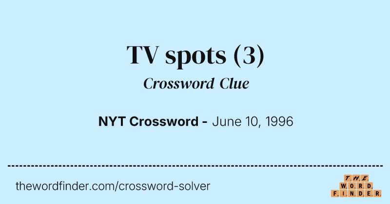 TV spots crossword clue image