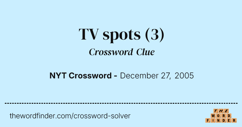 TV spots crossword clue image