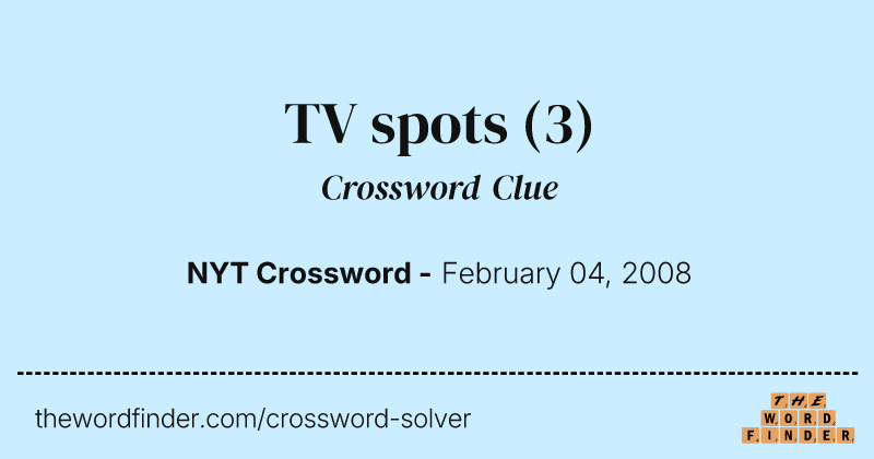 TV spots crossword clue image