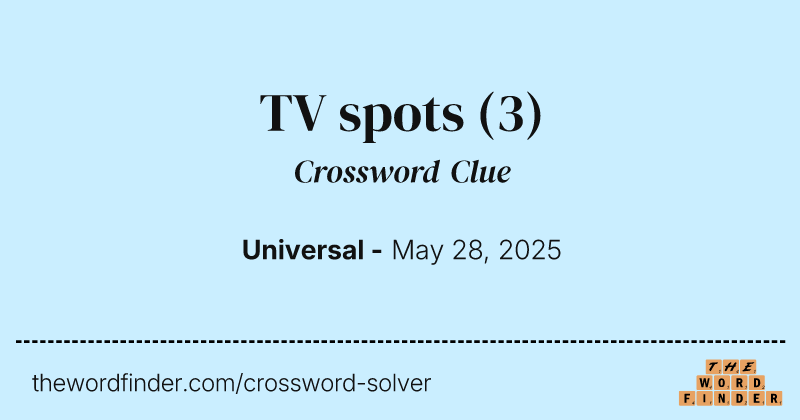 TV spots crossword clue image