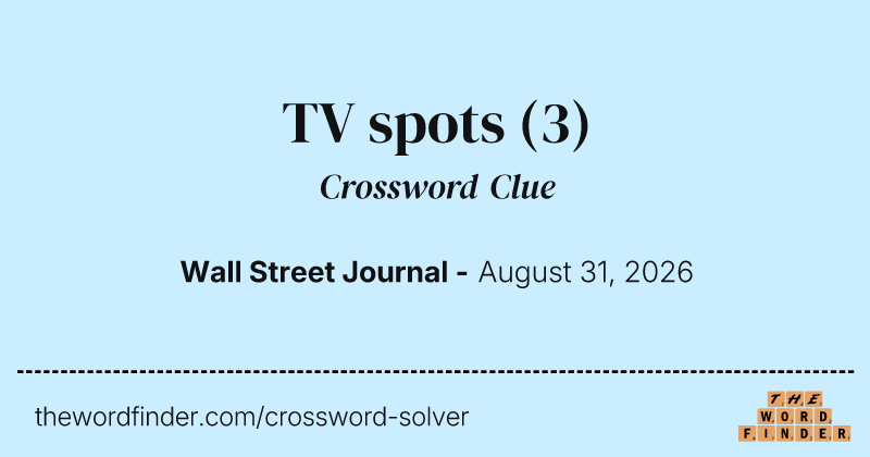 TV spots crossword clue image