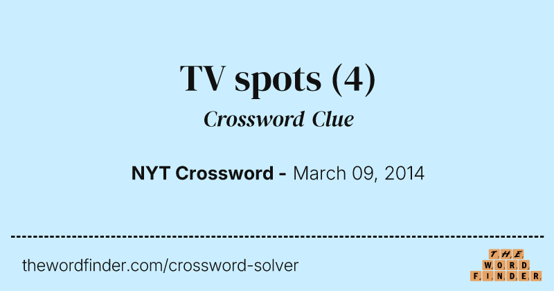 TV spots crossword clue image