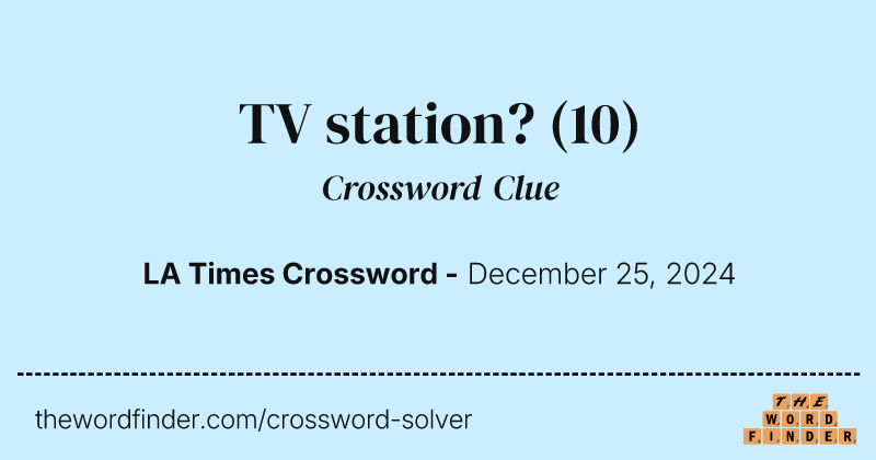 TV station? crossword clue image