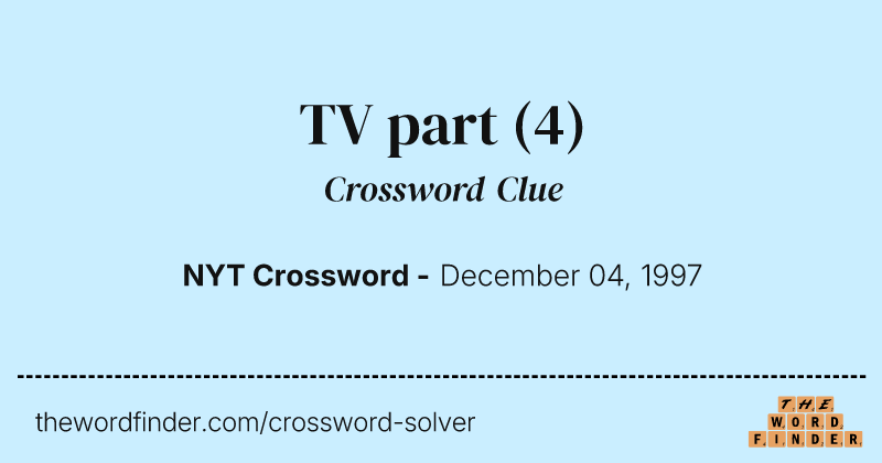 TV part crossword clue image
