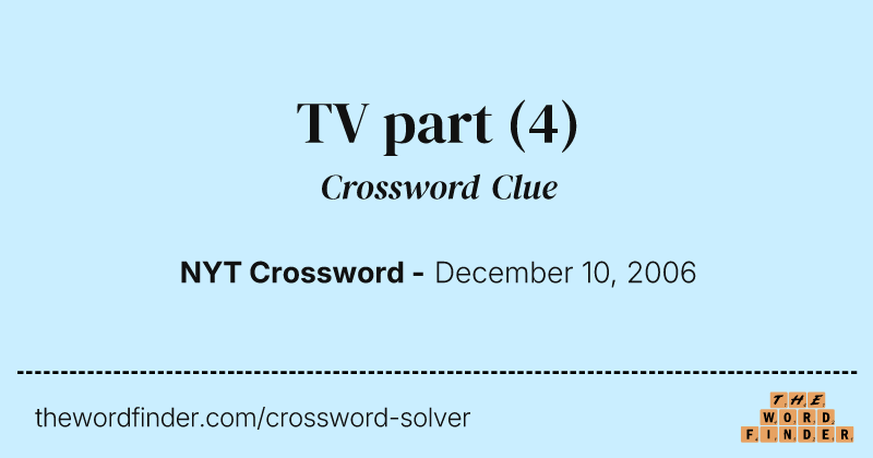 TV part crossword clue image