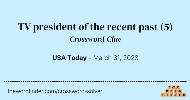 TV president of the recent past crossword clue image