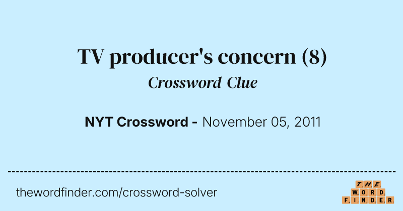 TV producer's concern crossword clue image