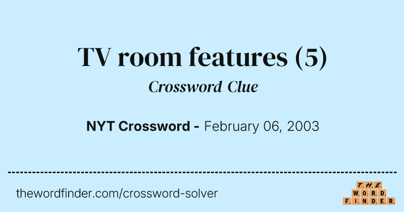 TV room features crossword clue image
