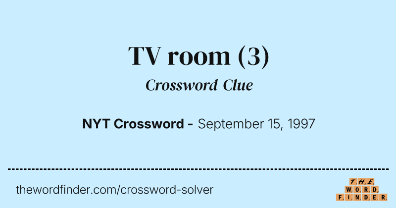TV room crossword clue image