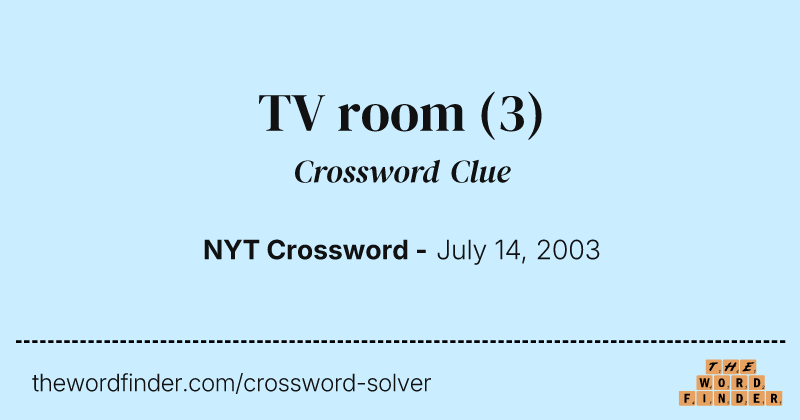 TV room crossword clue image