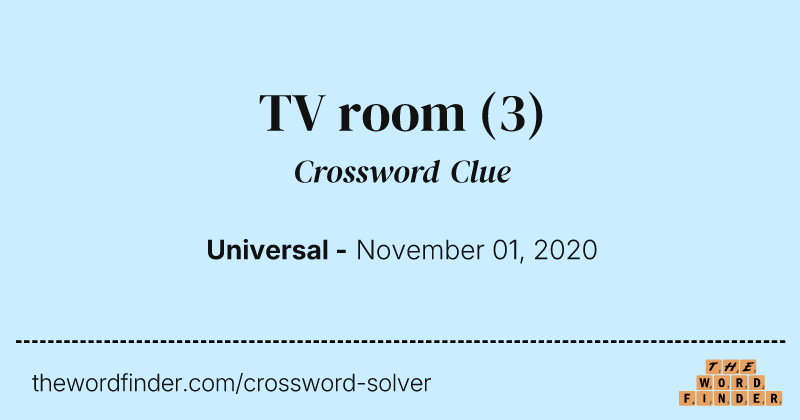 TV room crossword clue image