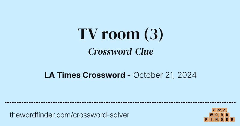 TV room crossword clue image