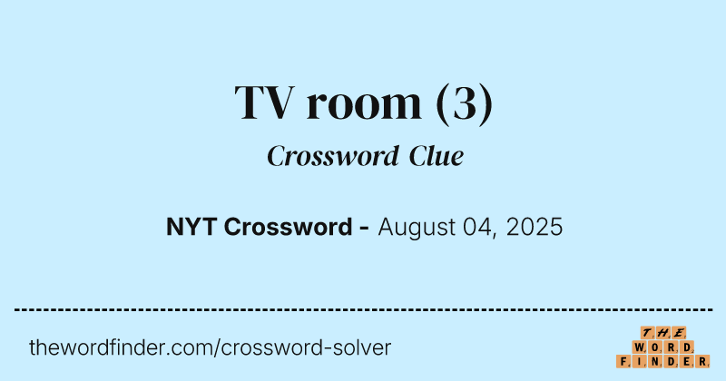 TV room crossword clue image