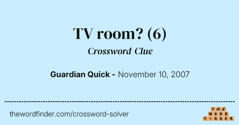 TV room? crossword clue image
