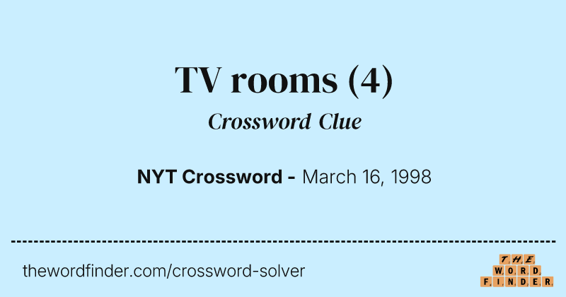 TV rooms crossword clue image