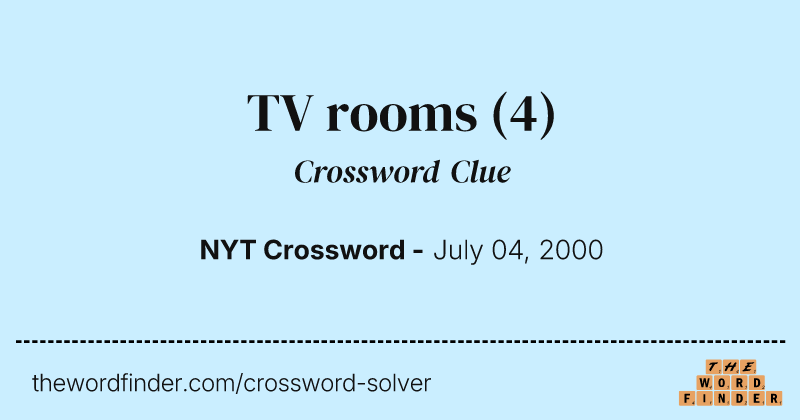 TV rooms crossword clue image