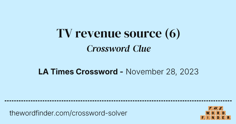 TV revenue source crossword clue image